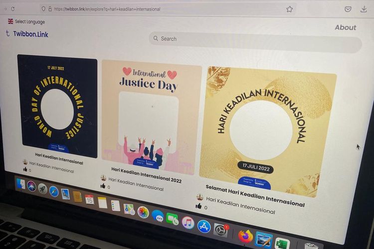 Link download Twibbon hari Keadilan Internasional 2022
