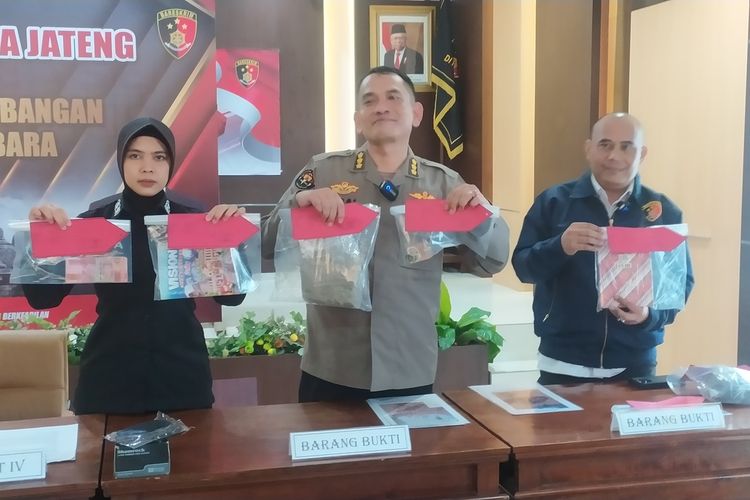 Konfrensi pers Polda Jateng, pengungkapan kasus tambang ilegal di Kabupaten Pati dan Blora. Rabu (8/2/2023)