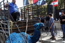Jadi Peraga Kampanye, Unta dan Domba di Lebanon Dicat Biru