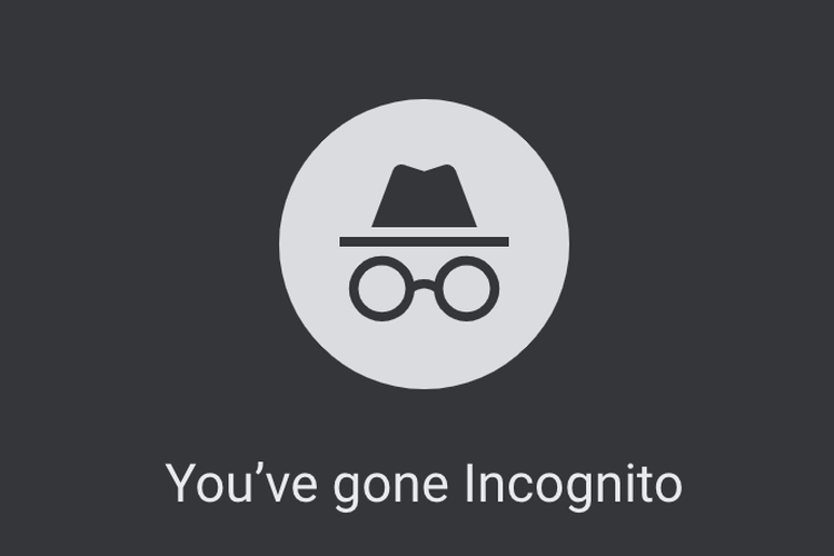 Ilustrasi ikon Incognito Mode saat aktif di browser Google Chrome