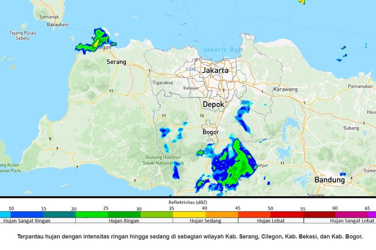 Citra radar yang menunjukkan Jakarta tampak cerah pada Senin (22/1/2024) pagi.