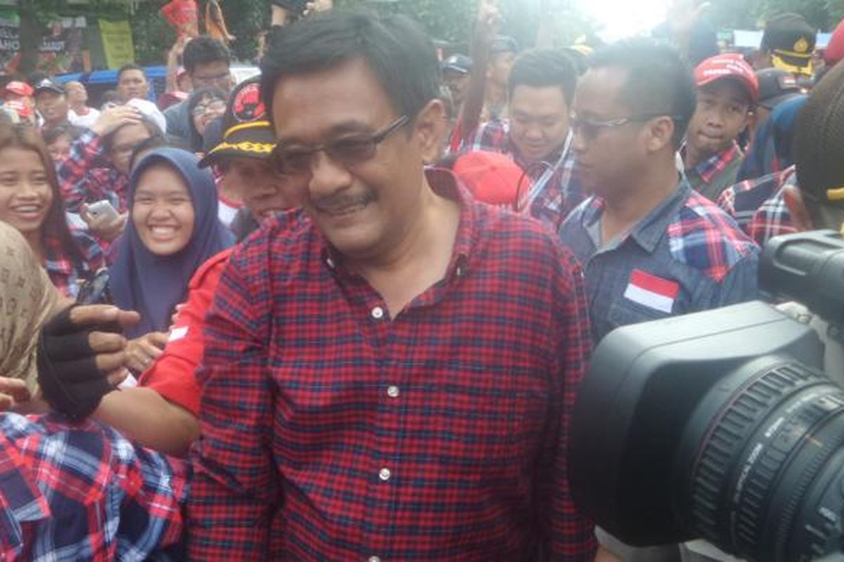 Djarot Saiful Hidayat di Rusun Bumi Cengkareng Indah, Jakarta Barat, Sabtu (21/1/2017)