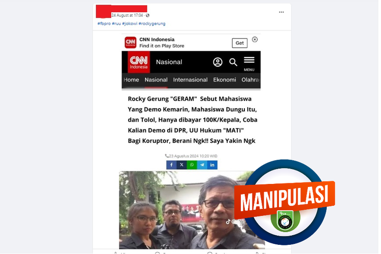 INFOGRAFIK: Hoaks Rocky Gerung Tantang Mahasiswa Sahkan Hukuman Mati Koruptor