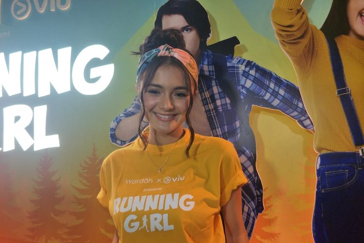 Amanda Rawles ditemui saat jumpa pers serial pendek Running Girl di CGV Grand Indonesia, Jakarta Pusat, Selasa (19/3/2019).