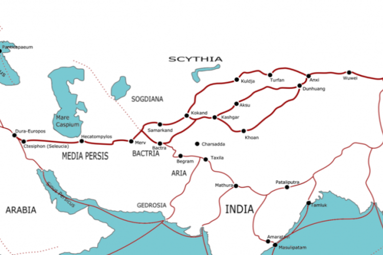 Ilustrasi peta jalur sutra