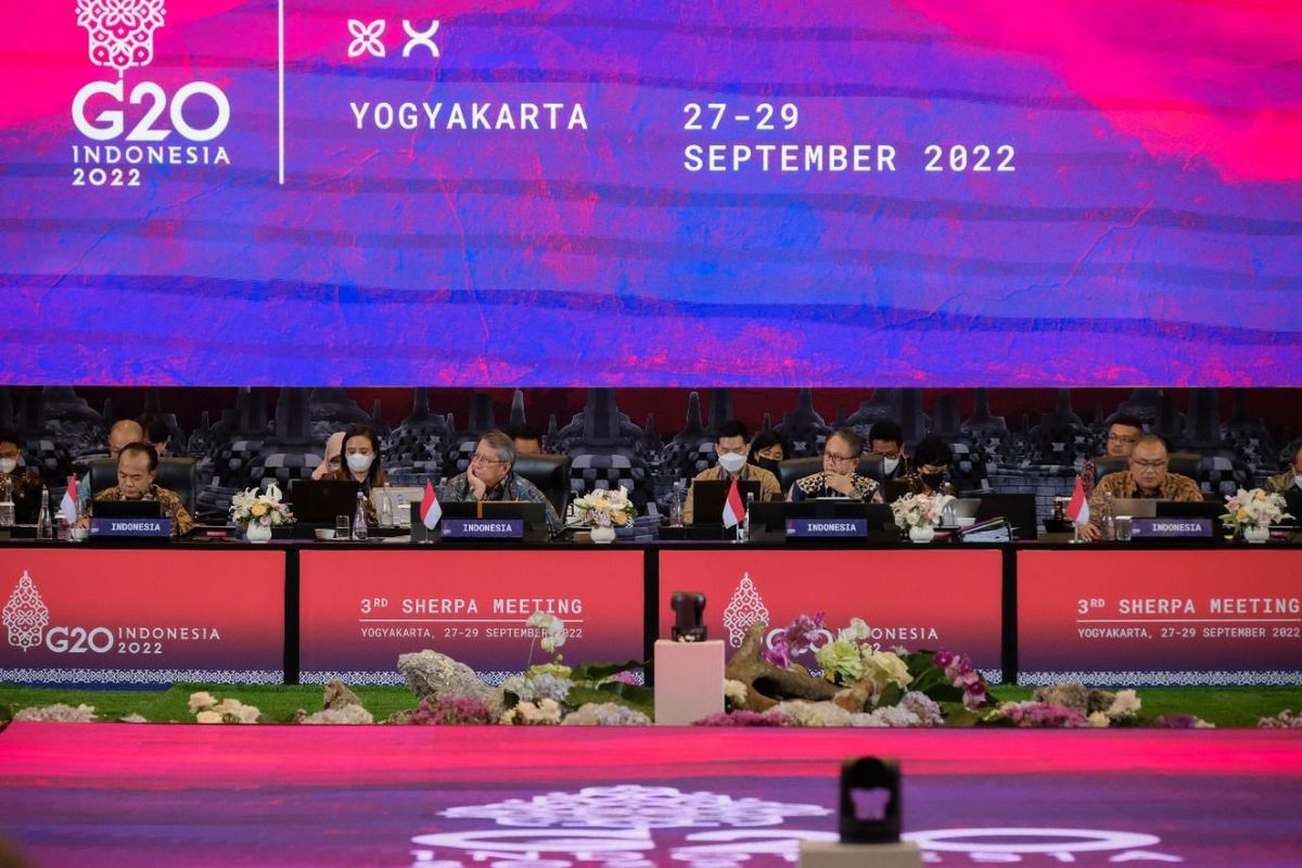 Agenda pertemuan ketiga Sherpa G20 di Provinsi Daerah Istimewa Yogyakarta (DIY) pada Selasa (27/9/2022) hingga Kamis (29/9/2022).
