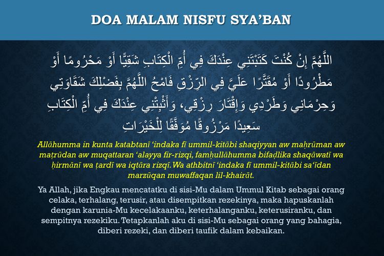 Doa malam Nisfu Sya'ban