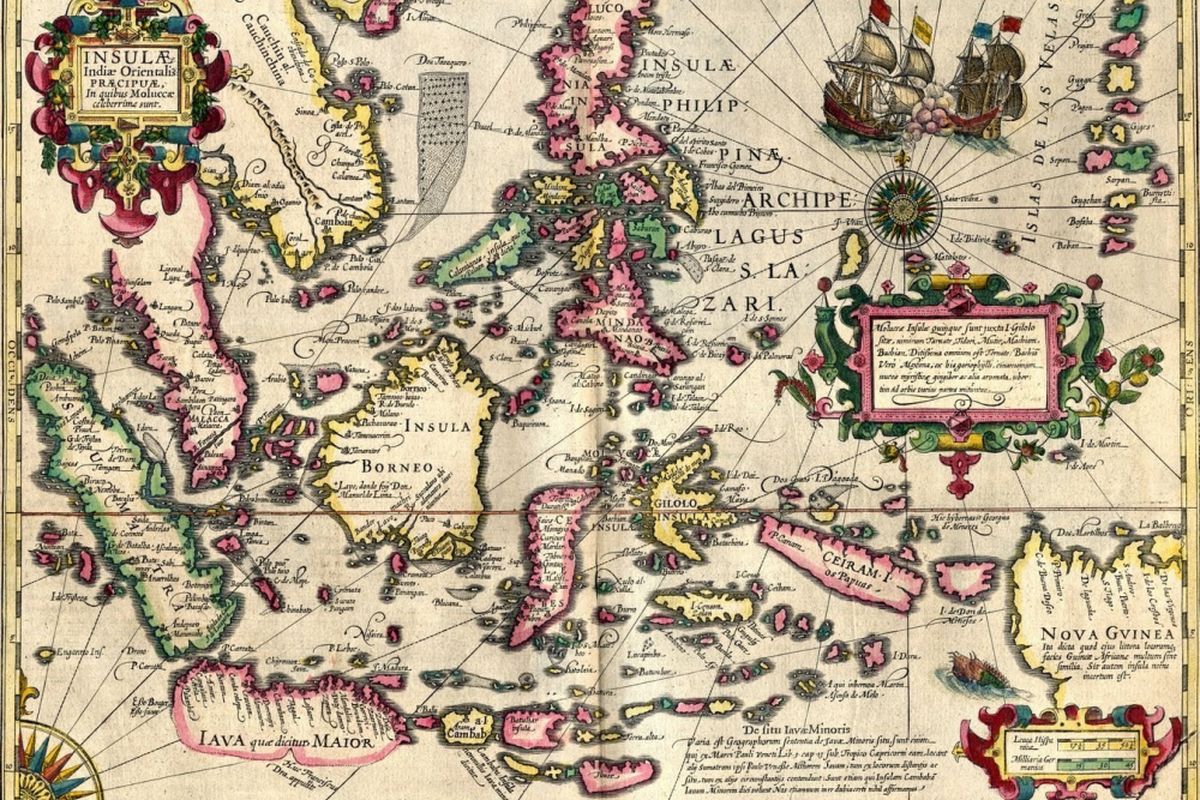 Peta Asia Tenggara Insulae Indiae Orientalis karya kartografer Jodocus Hondius terbit 1606. Dalam peta ini Hondius membuat catatan berlabuhnya Francis Drake di Cilacap, menandai berakhirnya teka-teki rupa pesisir selatan Jawa, juga bentuk sesungguhnya pulau itu.