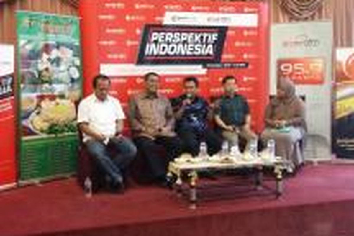 Diskusi Perspektif Indonesia yang digelar Populi Center dan Smart FM di Kawasan Menteng, Jakarta Pusat, Sabtu (14/3/2015).