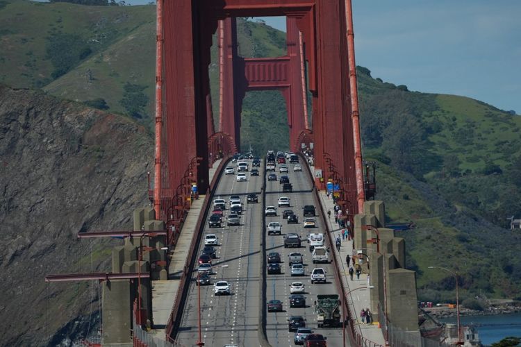 Suasana Jembatan Golden Gate setelah demonstran Pro-Palestina memblokirnya selama berjam-jam di San Francisco, California pada 15 April 2024.