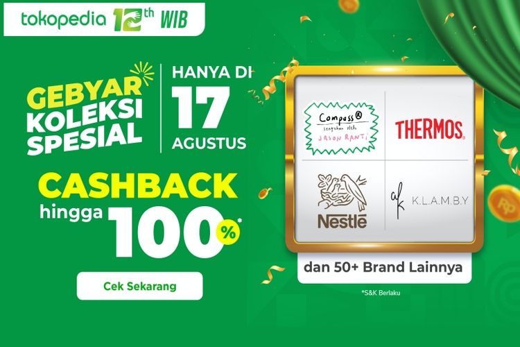 WIB TV Show Spesial Ulang Tahun Tokopedia Ke-12 menghadirkan beragam promo menarik hingga gebyar koleksi eksklusif dari 50 brand ternama.