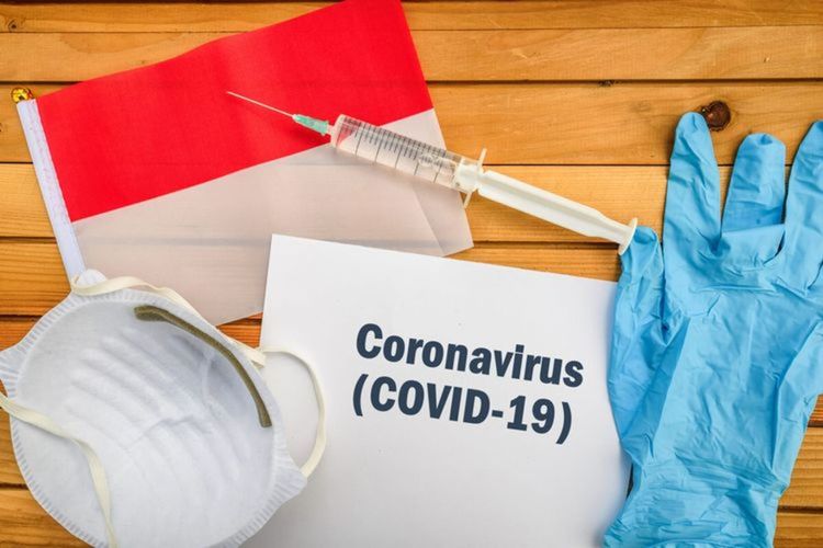 Ilustrasi virus corona atau Covid-19 di Indonesia