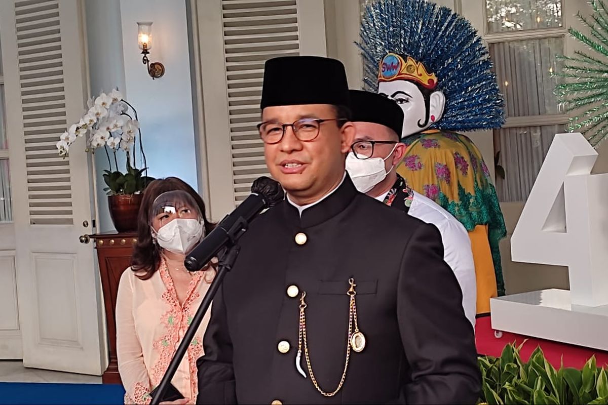 Gubernur DKI Jakarta Anies Baswedan saat ditemui di Balai Kota DKI Jakarta, Senin (24/5/2021)