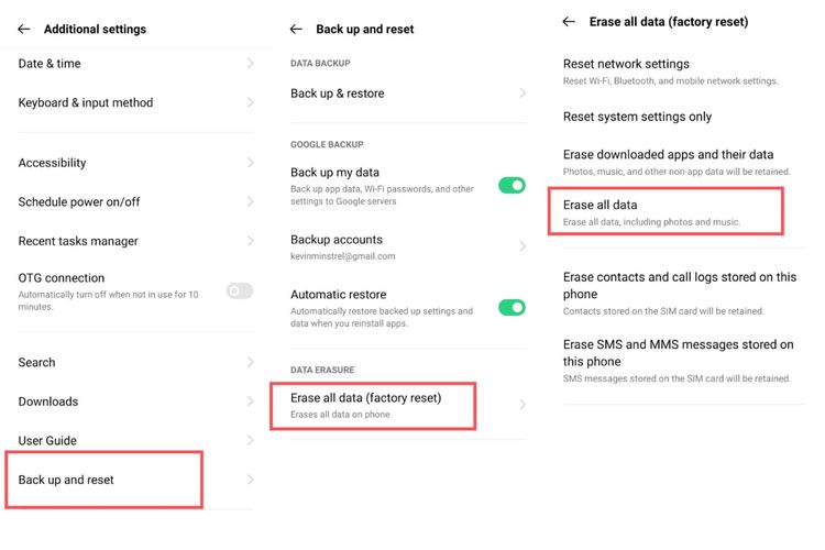 Cara melakukan factory reset pada ponsel Oppo.