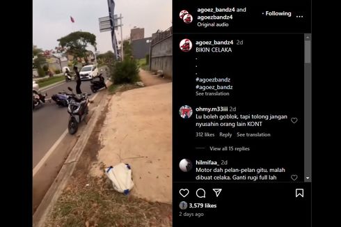 Video Viral, Pengendara Motor Jatuh karena Skateboard Meluncur ke Jalan