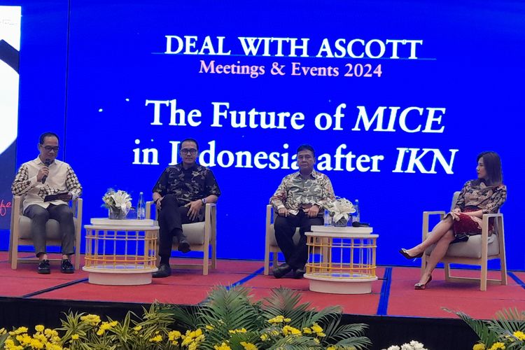 Diskusi bertajuk The Future of MICE, After IKN dalam Deal with Ascott di Vertu Harmoni Jakarta pada Jumat (26/4/2024).