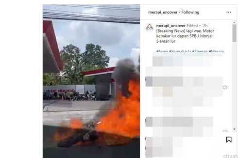 Viral, Video Sepeda Motor Terbakar di Depan SPBU Monjali Sleman, Ini Kronologinya