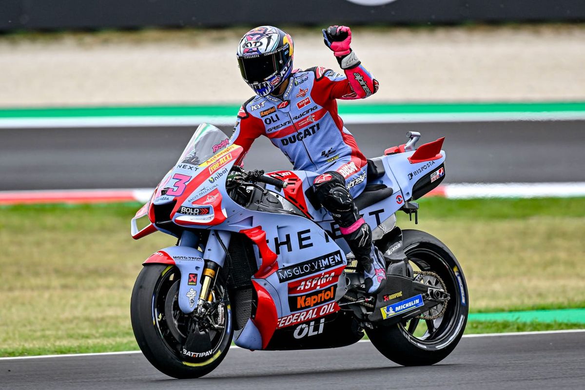 Enea Bastianini saat berlaga pada MotoGP San Marino 2022