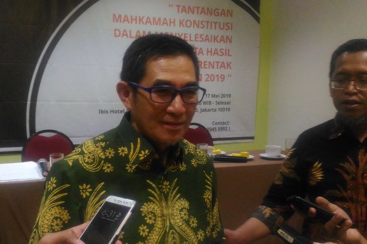 Mantan Ketua Mahkamah Konstitusi (MK), Hamdan Zoelva, dalam sebuah diskusi di Cikini, Jakarta Pusat, Jumat (17/5/2019).