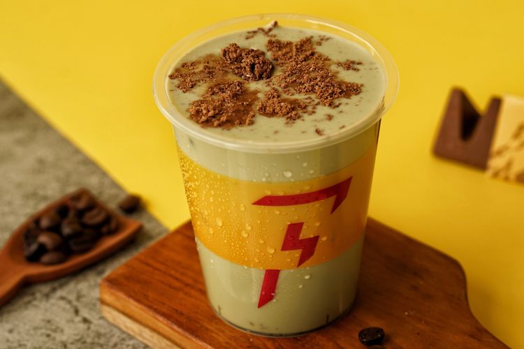 Matcha Toblerone di Flash Coffee, perpaduan matcha dengan Toblerone. 