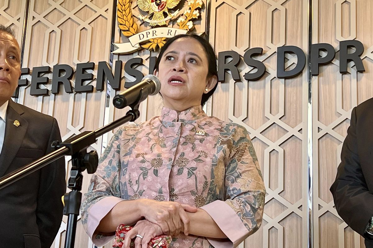 Ketua Dewan Perwakilan Rakyat (DPR) RI, Puan Maharani di Gedung DPR RI, Senayan, Jakarta Pusat, Selasa (15/7/2025).