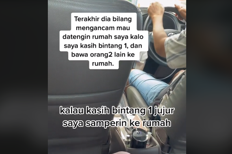 Tangkapan layar video driver ojol mobil mengancam pelanggannya viral di media sosial pada Jumat (30/12/2022).