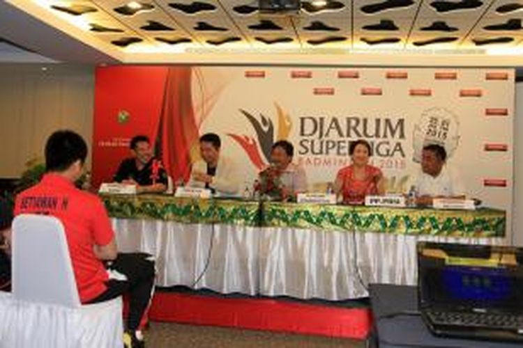 Suasana konferensi pers Djarum Superliga 2015 di Hotel Sanur Paradise Plaza, Bali, Sabtu (34/1/2015).