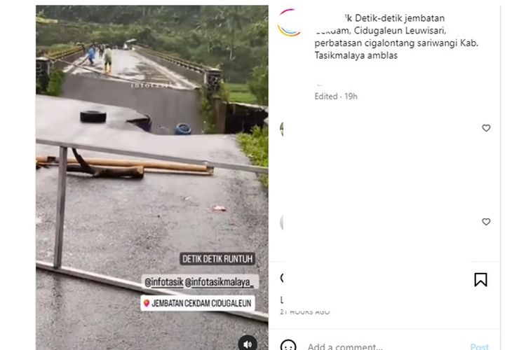 Video detik-detik jembatan putus di Tasikmalaya