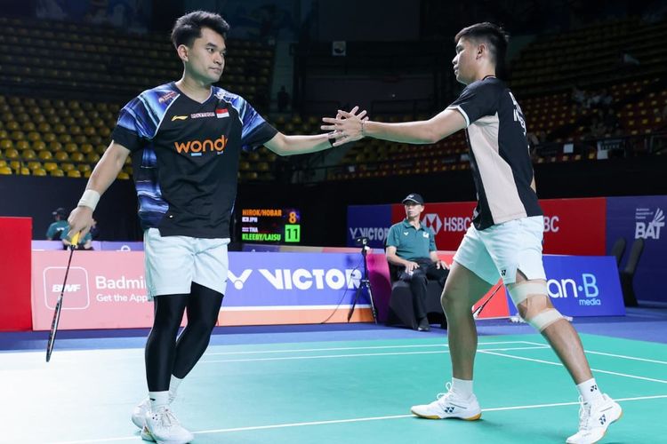 Ganda putra Indonesia, Leo Rolly Carnando/Daniel Marthin, bertanding di Thailand Open 2026.