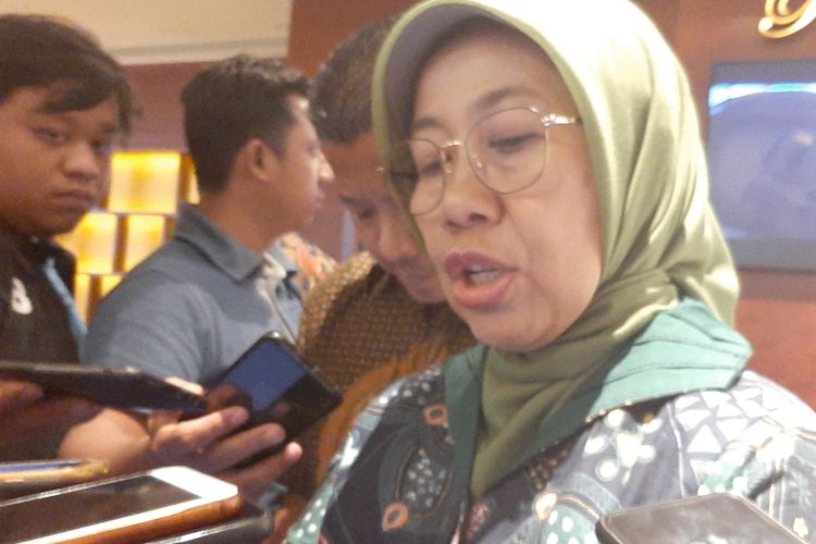 Asisten Deputi Wilayah Bidang Pelayanan selaku Pps Deputi Direktur Wilayah BPJS Ketenagakerjaan Jateng dan DIY, Wiwik Septi Herawati saat ditemui awak media, Kamis (26/12/2019)