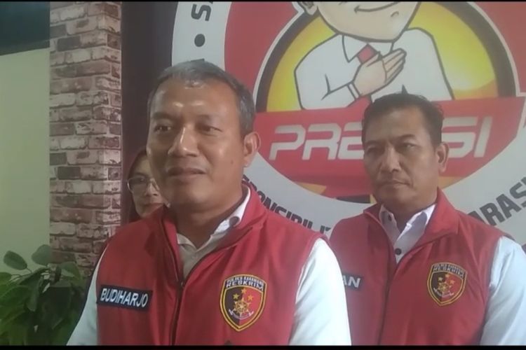 KBO Reskrim Polres Karawang Ipda Budiharjo di Mapolres Karawang, Jawa Barat, Selasa (17/10/2023).