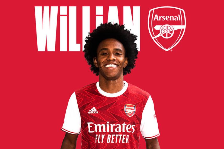 Willian resmi menjadi pemain Arsenal pada Jumat (14/8/2020). 