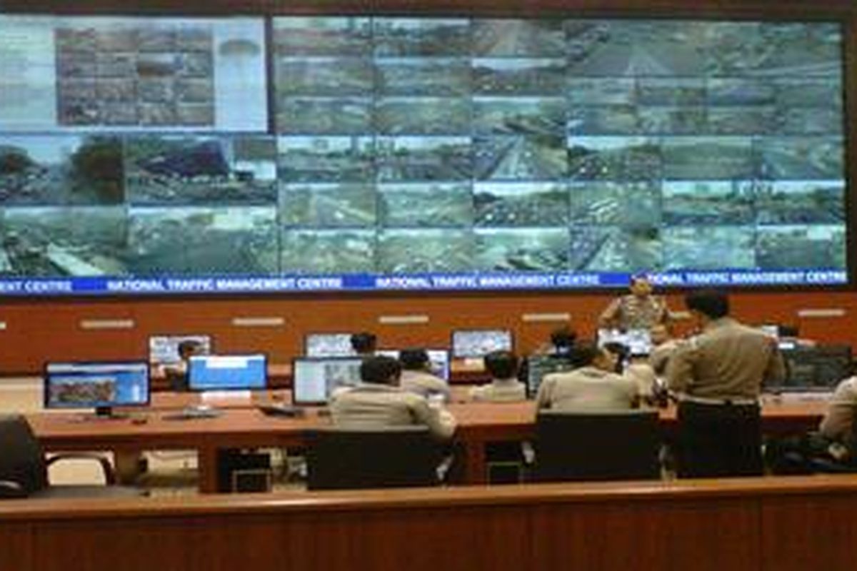 Ruang National Traffic Management Centre (NTMC) Polri di gedung baru NTMC, Jalan MT Haryono kavling 37-38, Jakarta Selatan.