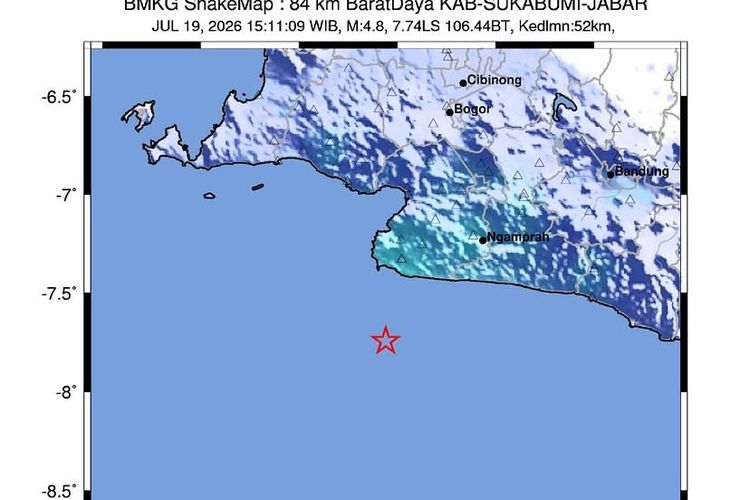 Gempa M 4,8 Guncang Sukabumi, BMKG: Tidak Berpotensi Tsunami
