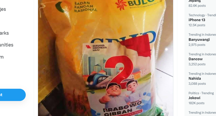 Bawaslu Kesulitan Telusuri Dugaan Beras Bulog Berstiker Prabowo-Gibran