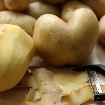 Ilustrasi kulit kentang. 