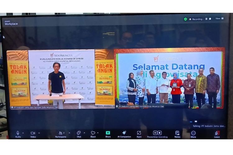 Sejumlah anggota Komisi IX DPR RI berkunjung ke pabrik Sido Muncul di Semarang, Jawa Tengah, Jumat (12/9/2025). Mereka memuji proses dan sistem yang diterapkan di sana. (Dok. Kompas.com)