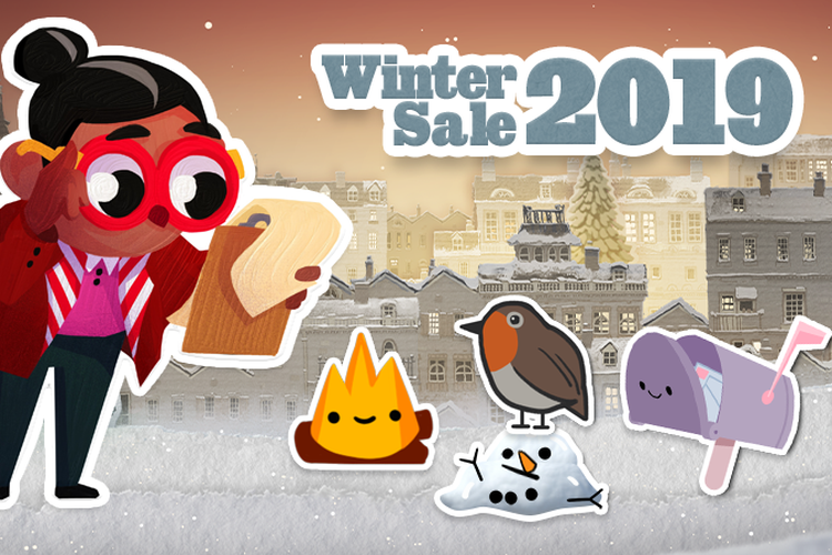 Ilustrasi poster Steam Winter Sale 2019.