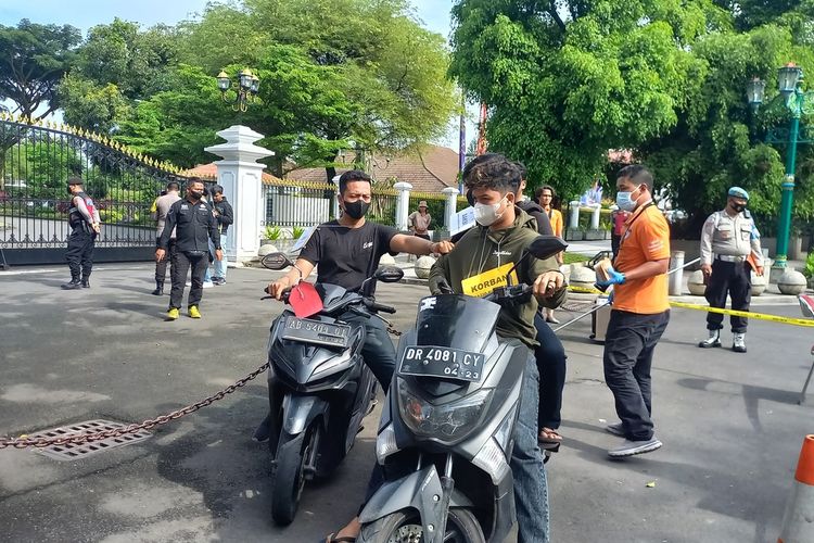 Rekonstruksi penganiayaan titik nol kilometer Yogyakarta, Jumat (17/2/2023)