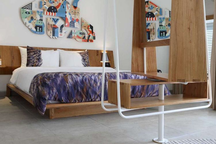 Salah satu kamar hotel di YATS Colony Jogja.