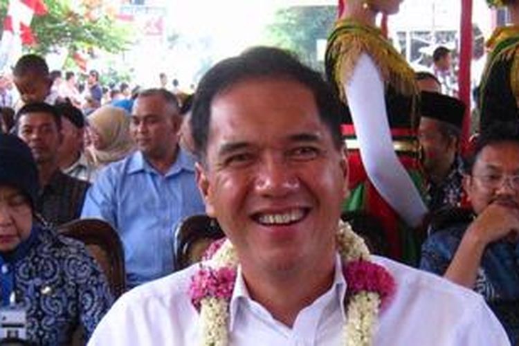 Menteri Perdagangan Gita Wirjawan meresmikan Pasar Boja, Kendal, Jawa Tengah, Jumat (24/5/2013).
