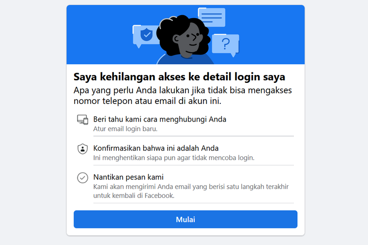 Ilustrasi cara mencari akun FB yang hilang dengan nomor HP.
