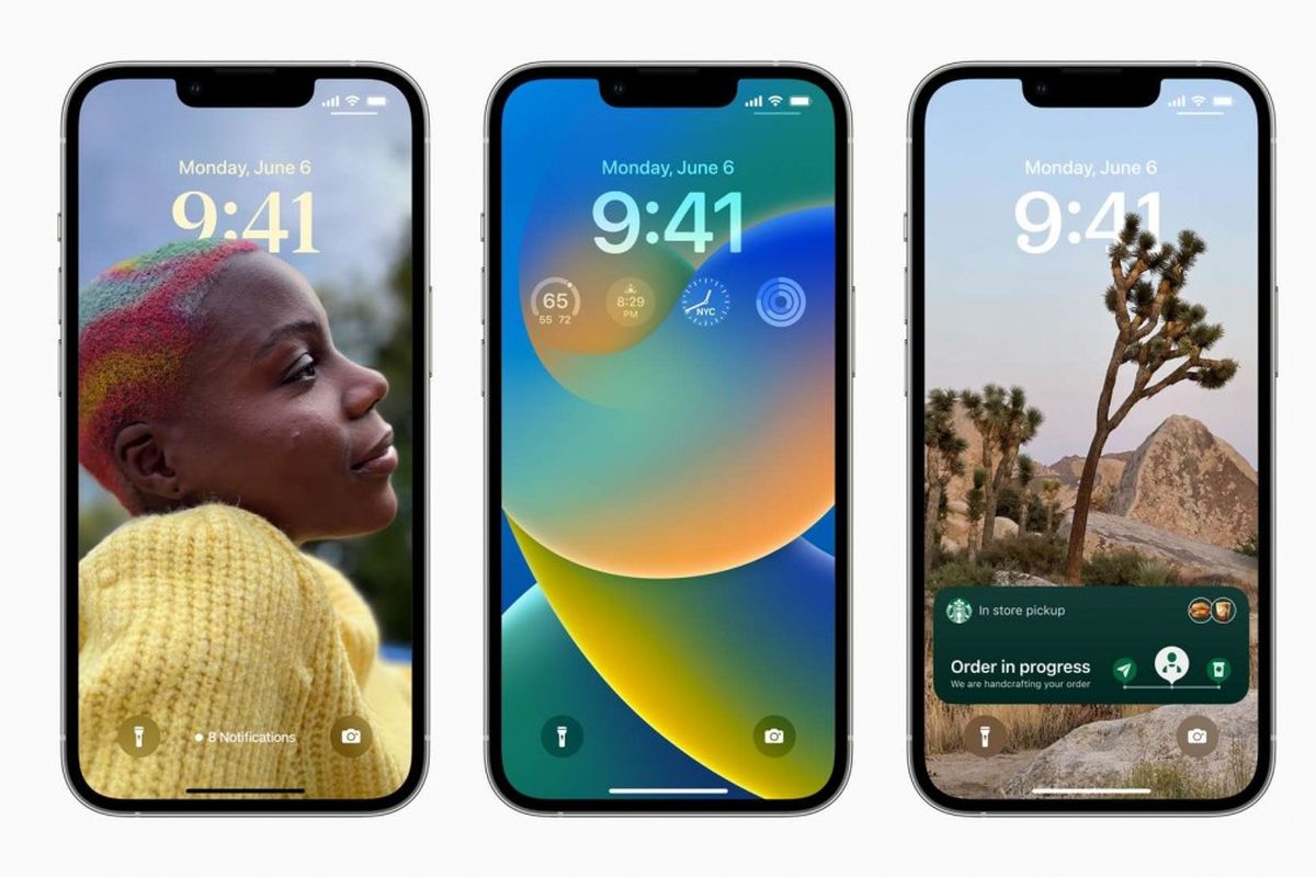 Ilustrasi fitur memodifikasi Lock Screen pada iOS 16
