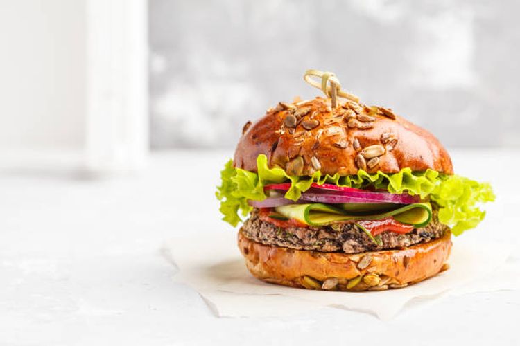 Ilustrasi burger vegan.