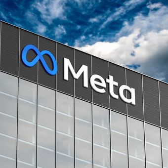 Ilustrasi logo Meta. 