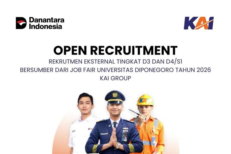 KAI Group Buka Rekrutmen untuk D3-S1, Ini Daftar Formasinya