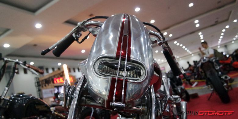 Ragam lampu depan motor di Kustomfest 2017.