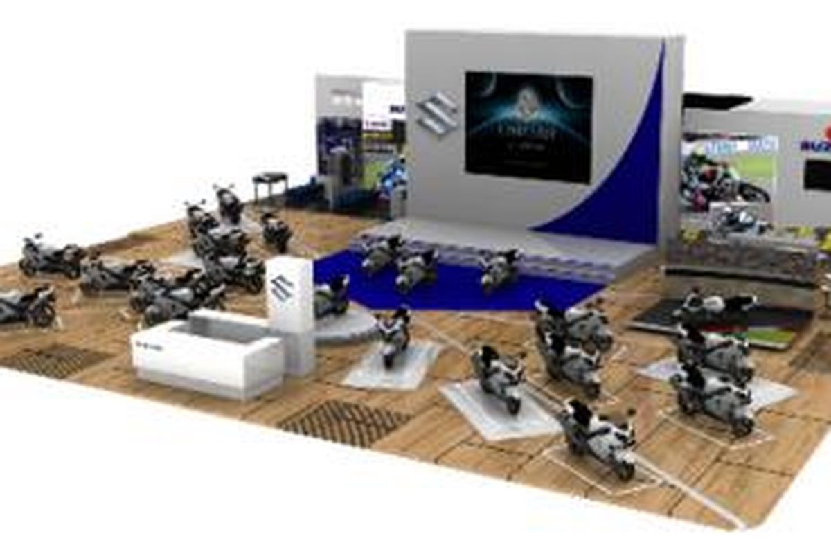 Booth Suzuki di IMOS 2014 dalam rekayasa digital.