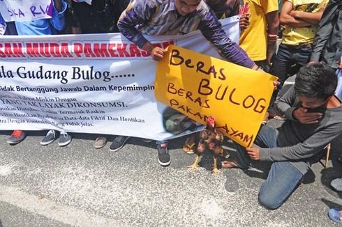 Demo Raskin, Mahasiswa Tabur Beras di Gudang Bulog