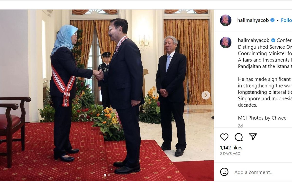 Tangkapan layar Instagram Halimah Yacob.